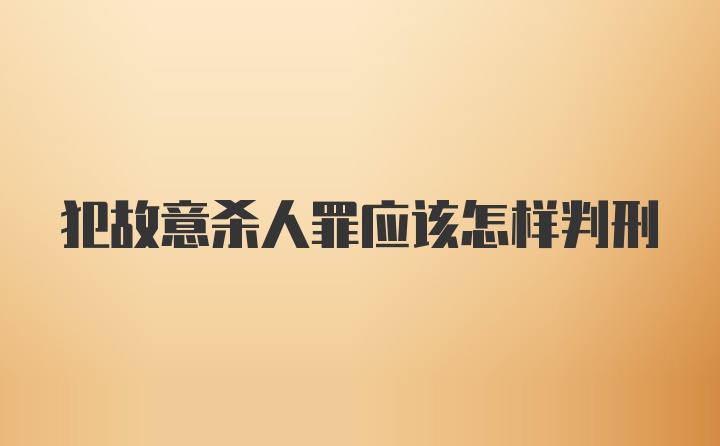 犯故意杀人罪应该怎样判刑