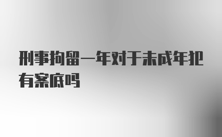 刑事拘留一年对于未成年犯有案底吗