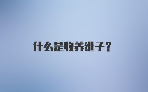 什么是收养继子？