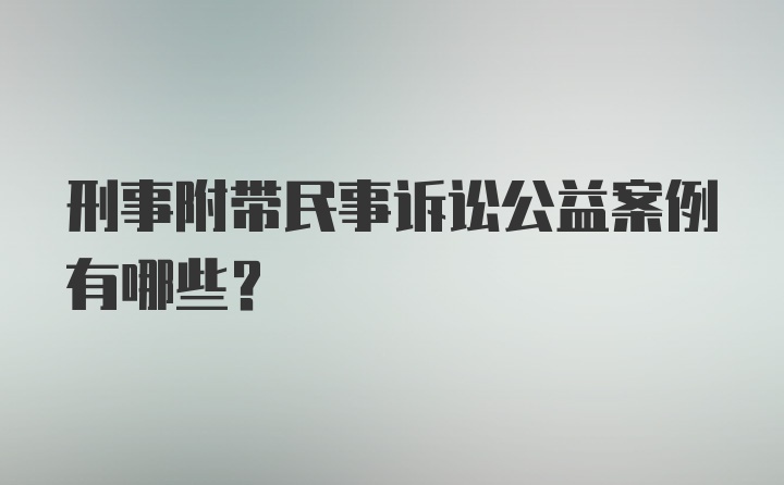 刑事附带民事诉讼公益案例有哪些？