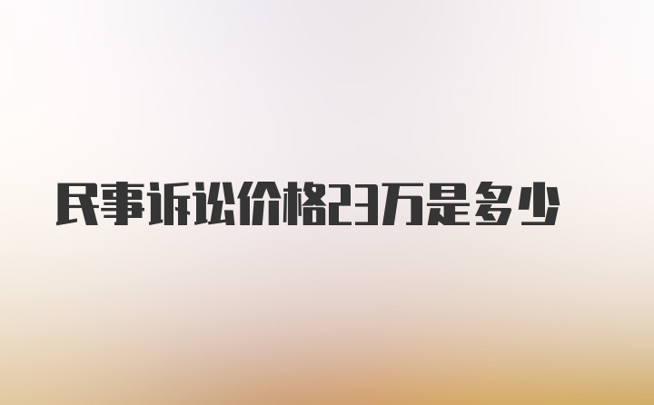 民事诉讼价格23万是多少