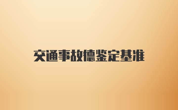 交通事故德鉴定基准