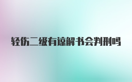 轻伤二级有谅解书会判刑吗