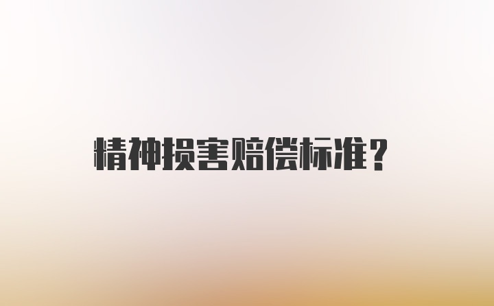 精神损害赔偿标准？