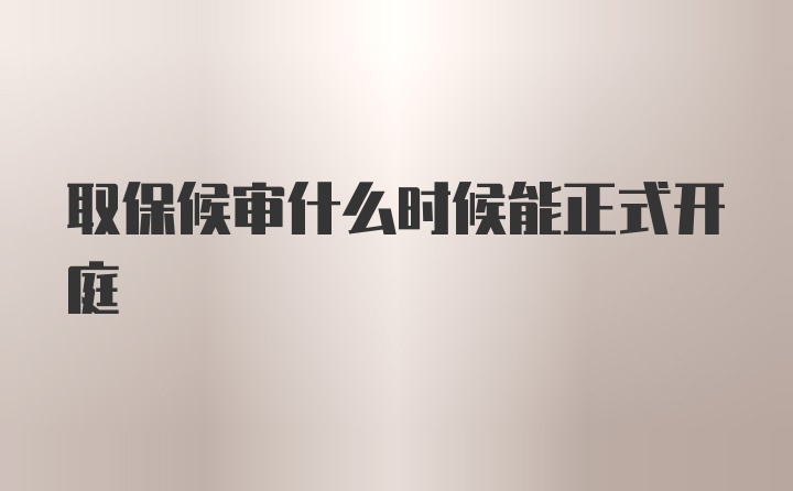 取保候审什么时候能正式开庭