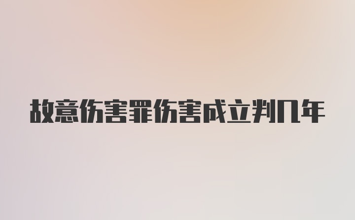 故意伤害罪伤害成立判几年