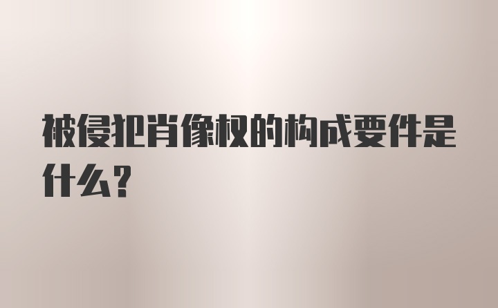 被侵犯肖像权的构成要件是什么？