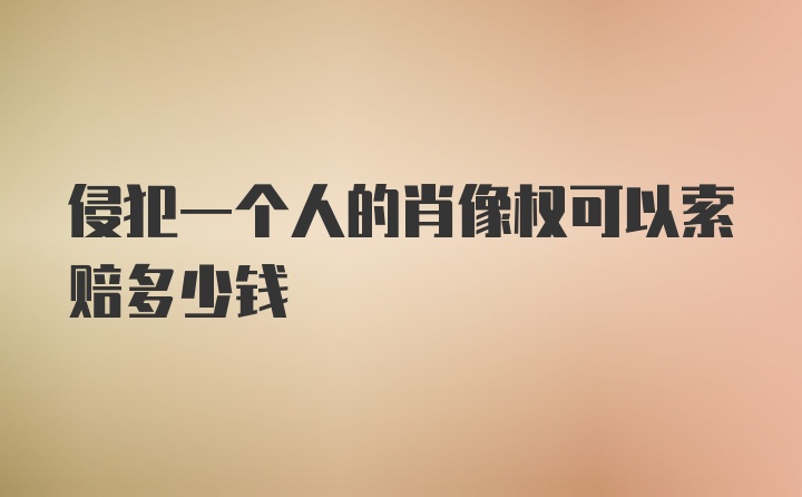 侵犯一个人的肖像权可以索赔多少钱