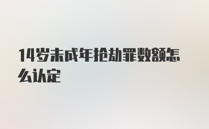 14岁未成年抢劫罪数额怎么认定