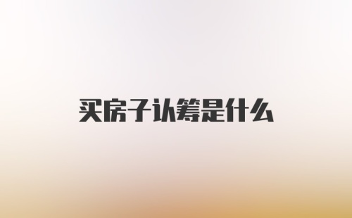 买房子认筹是什么