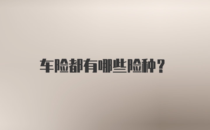 车险都有哪些险种？