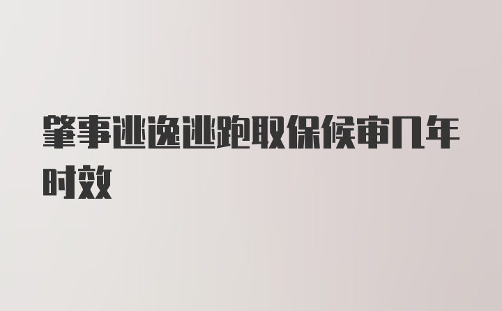 肇事逃逸逃跑取保候审几年时效