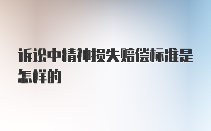 诉讼中精神损失赔偿标准是怎样的