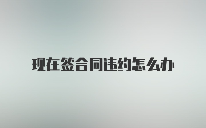 现在签合同违约怎么办