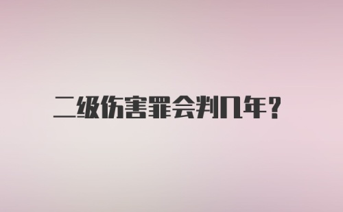 二级伤害罪会判几年？