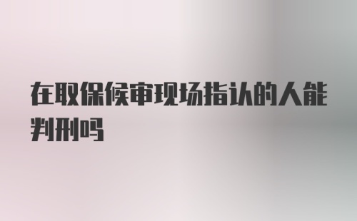 在取保候审现场指认的人能判刑吗