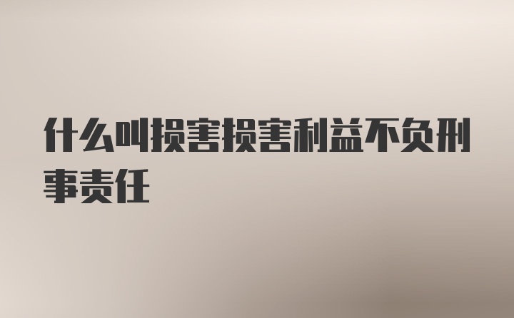 什么叫损害损害利益不负刑事责任