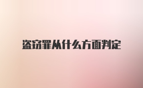 盗窃罪从什么方面判定