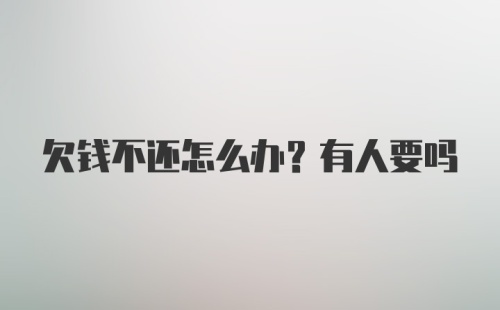 欠钱不还怎么办？有人要吗