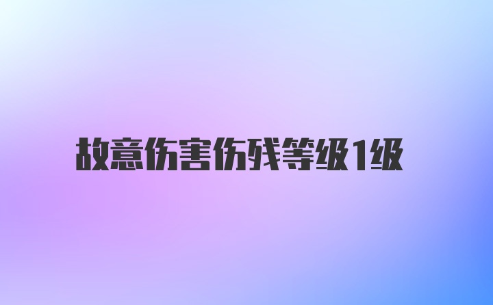 故意伤害伤残等级1级