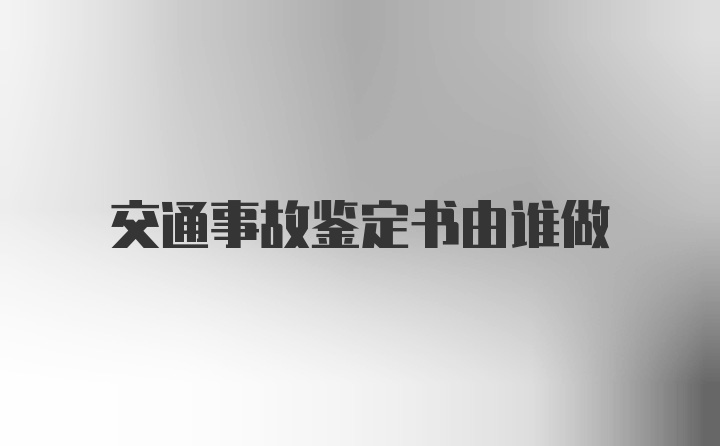 交通事故鉴定书由谁做