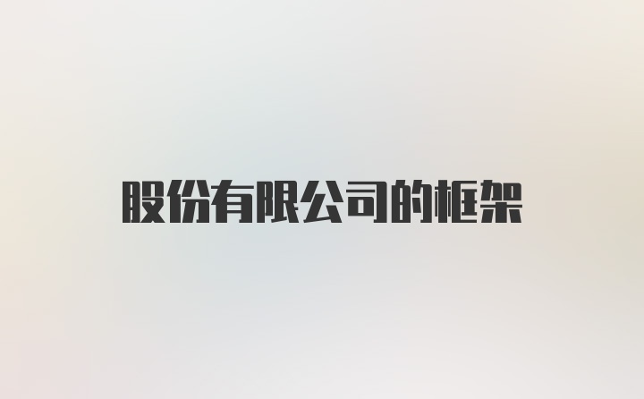 股份有限公司的框架