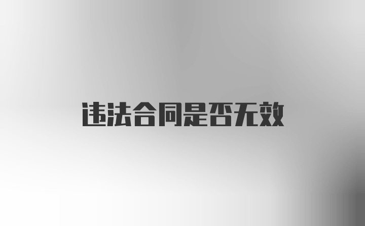 违法合同是否无效