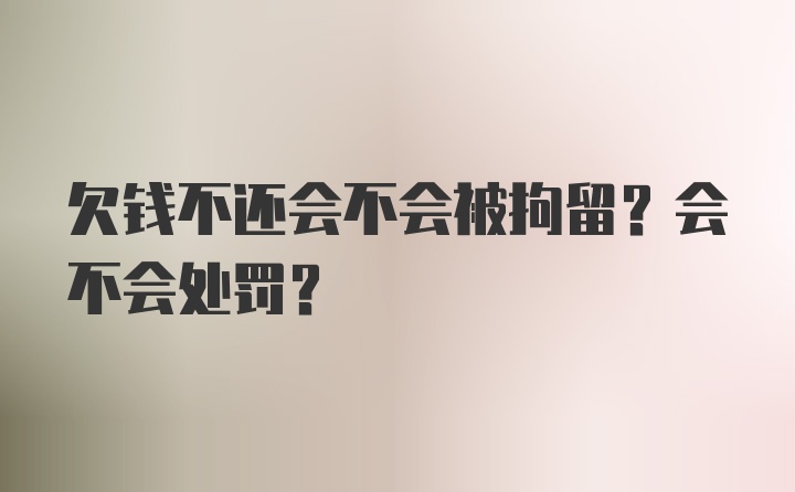 欠钱不还会不会被拘留？会不会处罚？