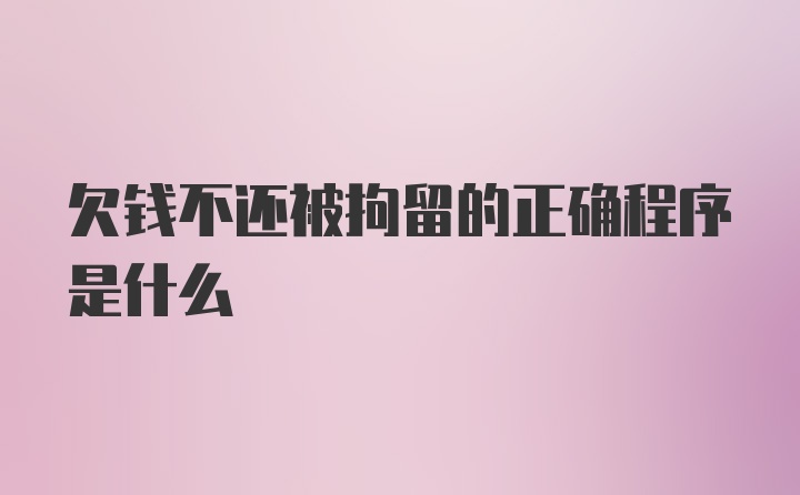 欠钱不还被拘留的正确程序是什么