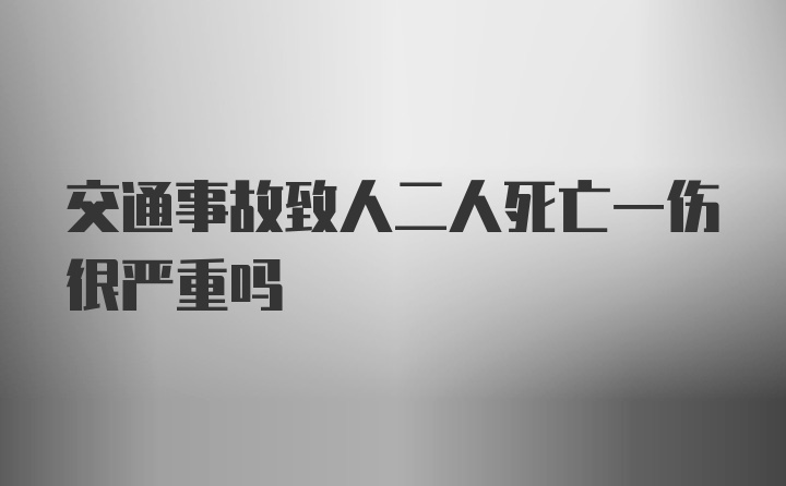 交通事故致人二人死亡一伤很严重吗