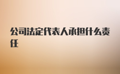 公司法定代表人承担什么责任