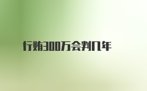 行贿300万会判几年