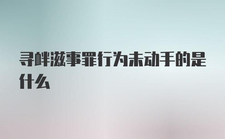 寻衅滋事罪行为未动手的是什么