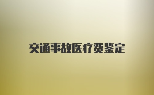 交通事故医疗费鉴定