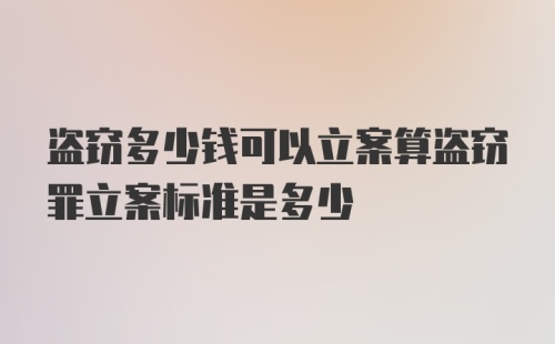 盗窃多少钱可以立案算盗窃罪立案标准是多少