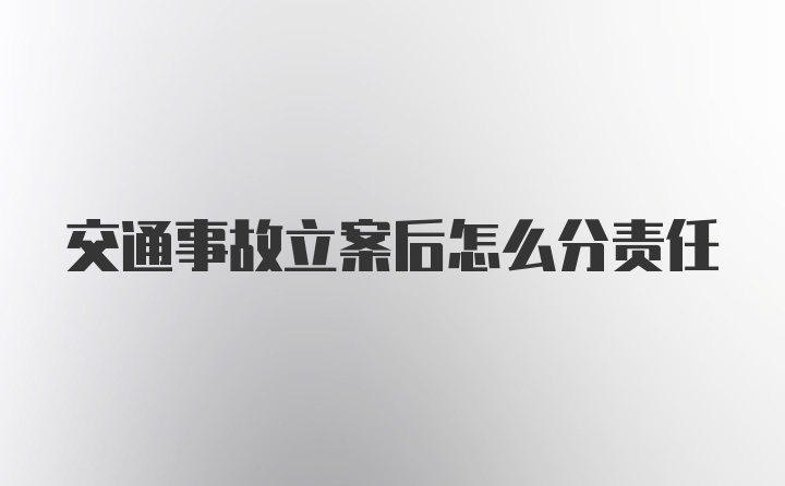 交通事故立案后怎么分责任