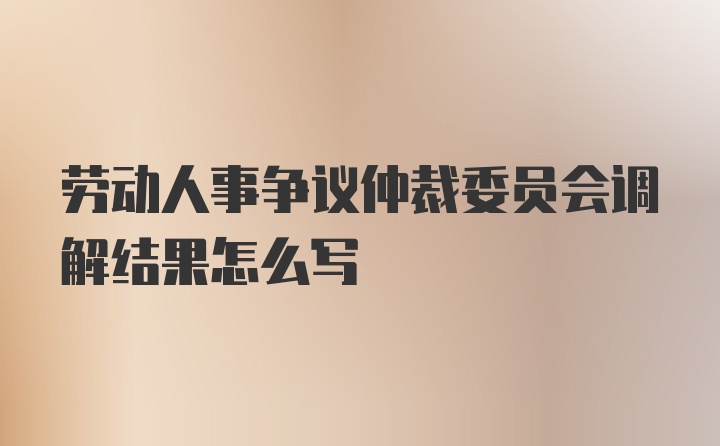 劳动人事争议仲裁委员会调解结果怎么写