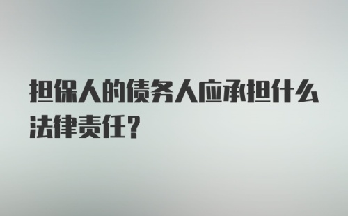 担保人的债务人应承担什么法律责任？