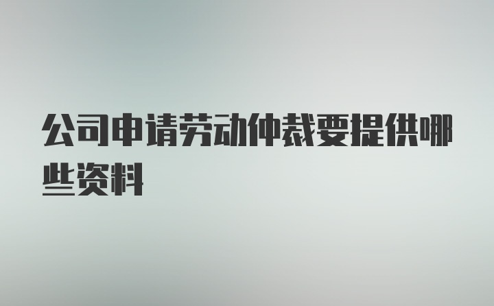 公司申请劳动仲裁要提供哪些资料