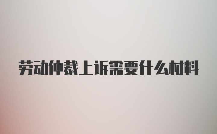 劳动仲裁上诉需要什么材料