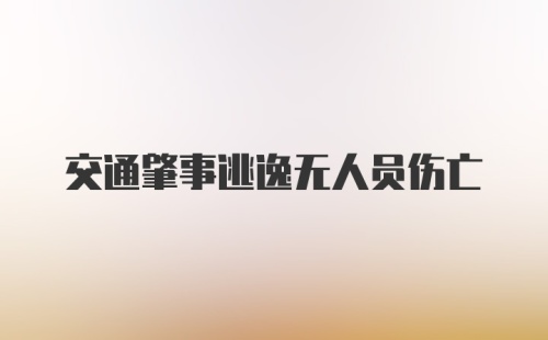 交通肇事逃逸无人员伤亡