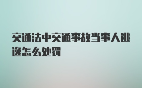 交通法中交通事故当事人逃逸怎么处罚