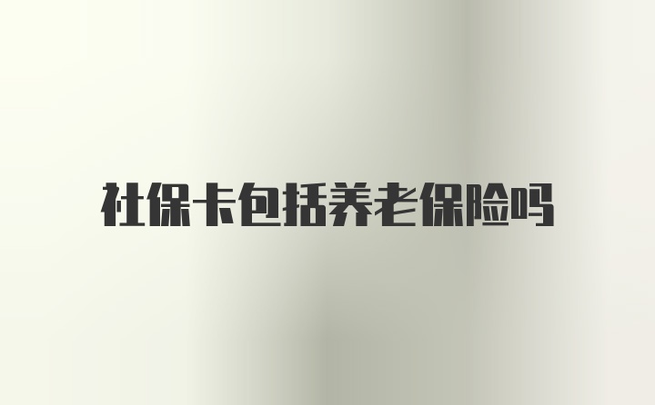 社保卡包括养老保险吗