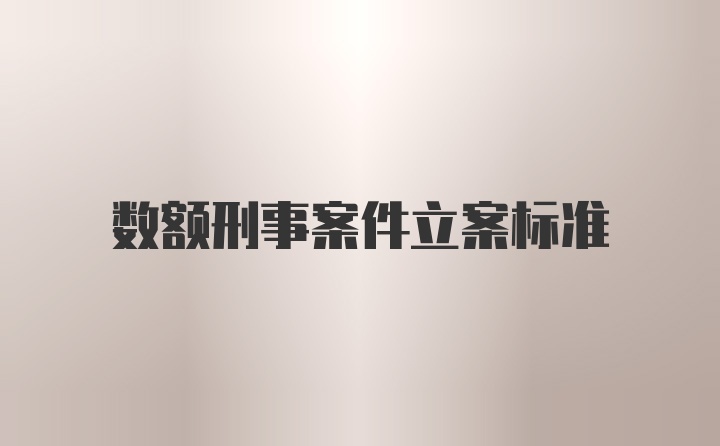 数额刑事案件立案标准