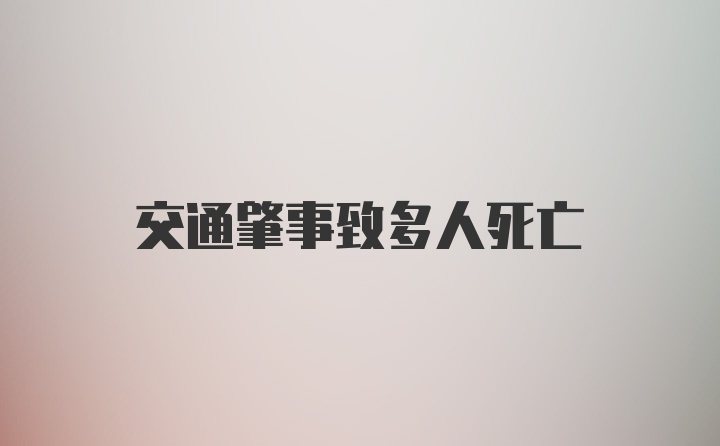 交通肇事致多人死亡