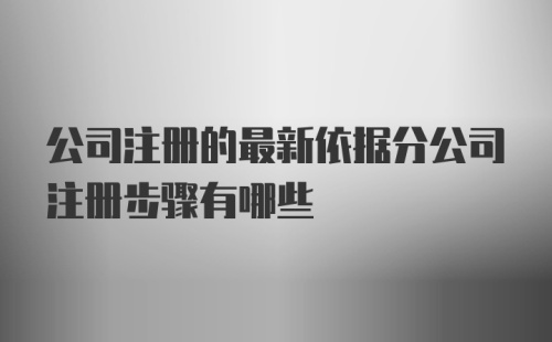 公司注册的最新依据分公司注册步骤有哪些