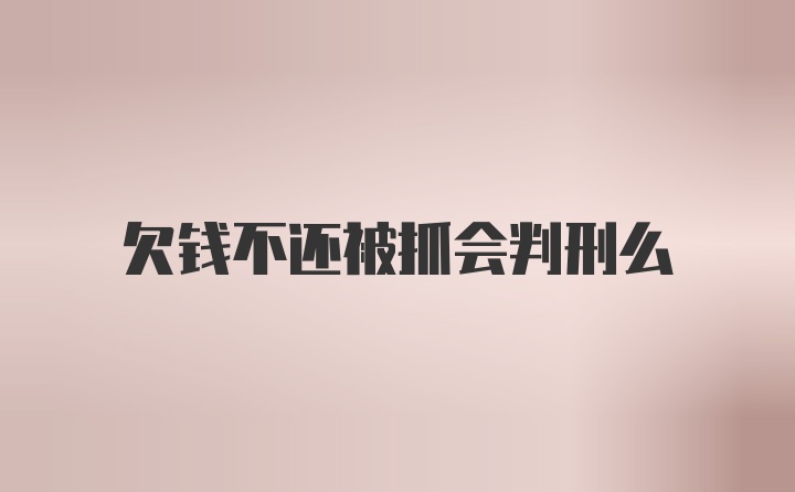 欠钱不还被抓会判刑么