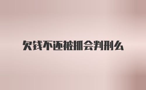 欠钱不还被抓会判刑么