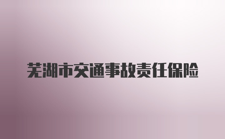 芜湖市交通事故责任保险