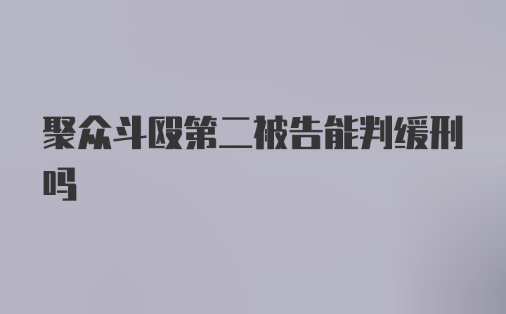 聚众斗殴第二被告能判缓刑吗